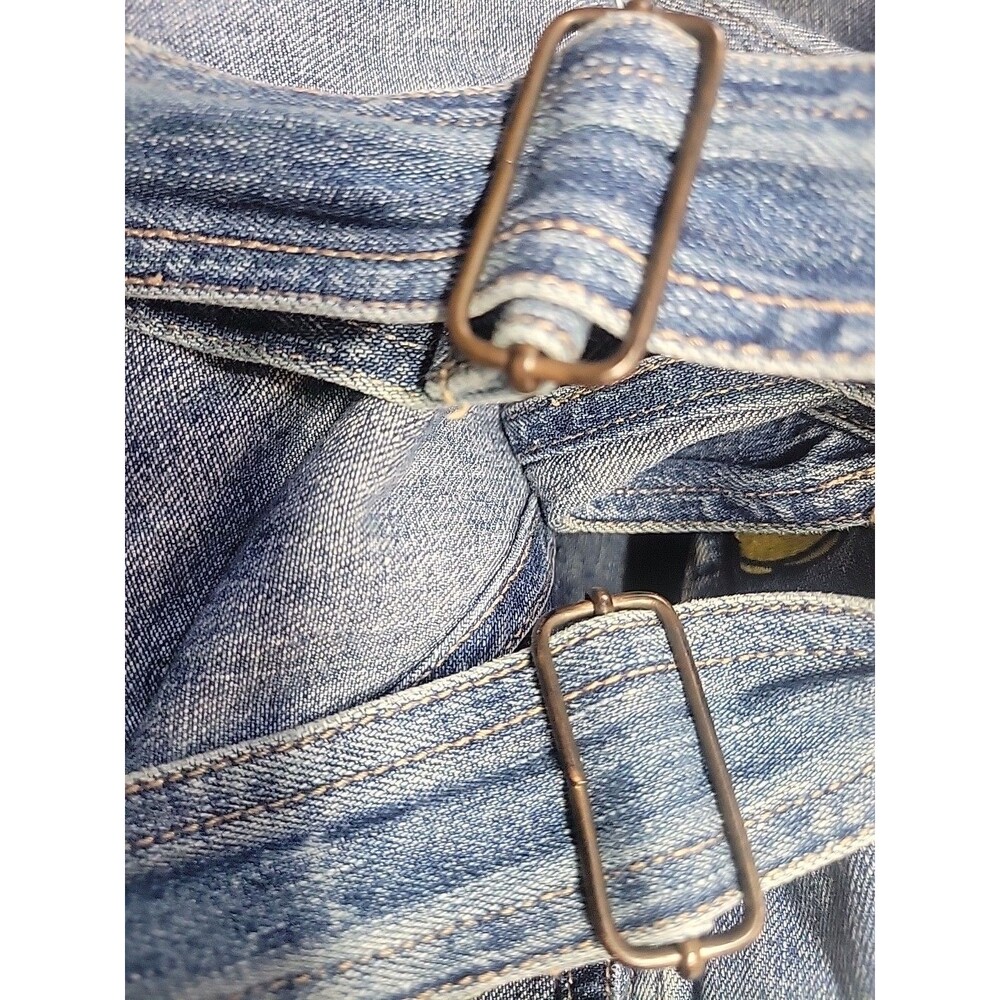 Disney Mickey Mouse Denim Overalls XL‎ Embroidered Front Pocket Adjust Y2K - Picture 15 of 15